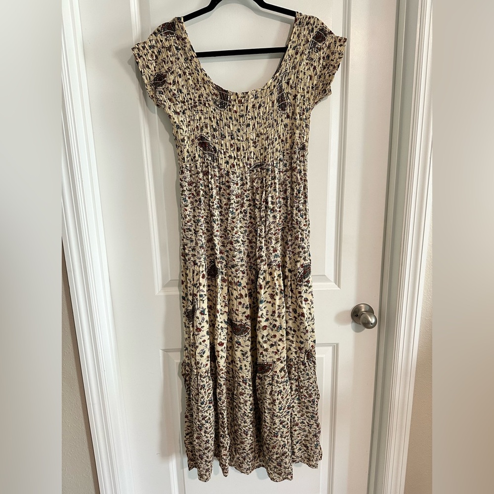 Vintage 90's Laundry By Shelli Segal Paisley Boho Maxi Dress Large - Picture 2 of 5
